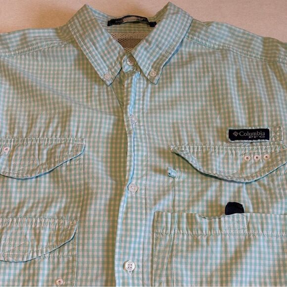 Columbia Green and White Casual Button Down Shirt - Picture 4 of 8